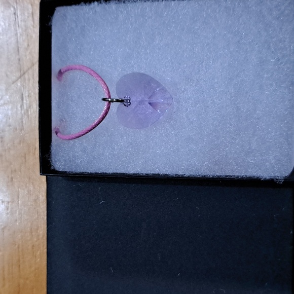 Violet Blossom Crystal Heart Necklace - Picture 5 of 5